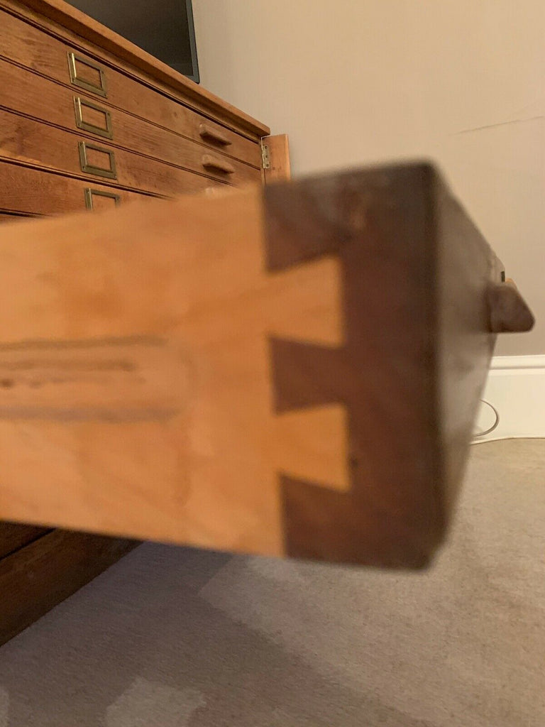 Antique Early 20th Century extra large oak map chest, architects drawers