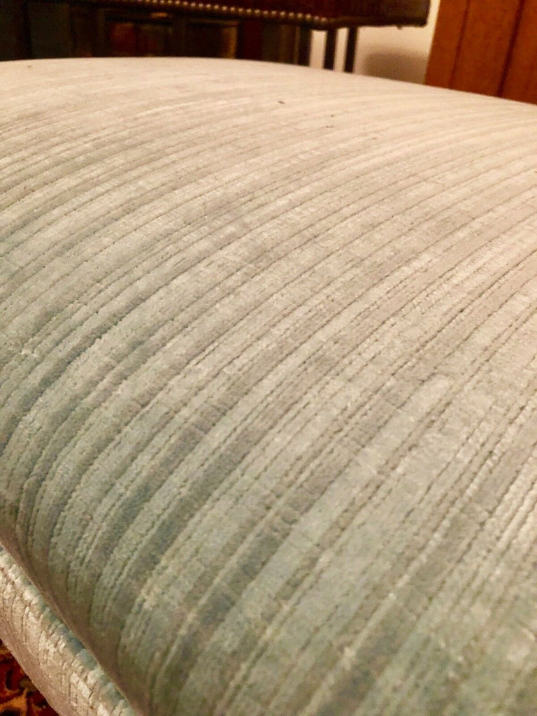 Exquisite Greengate large Powder Blue Chenille Footstool rrp £1850