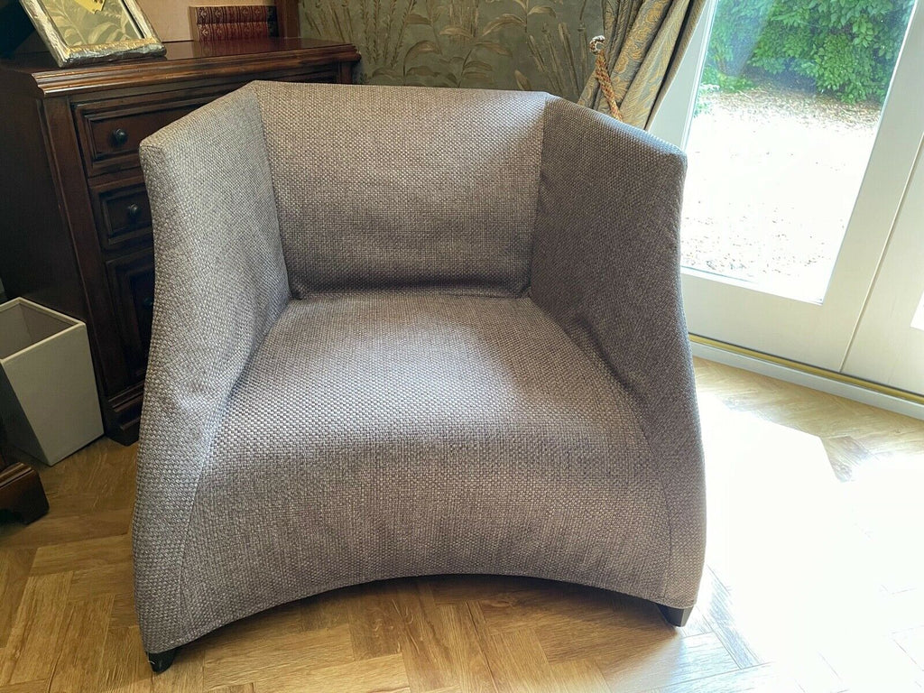 Ex Showhome Porada Silver Grey upholstered ultra high end armchair rrp £3800