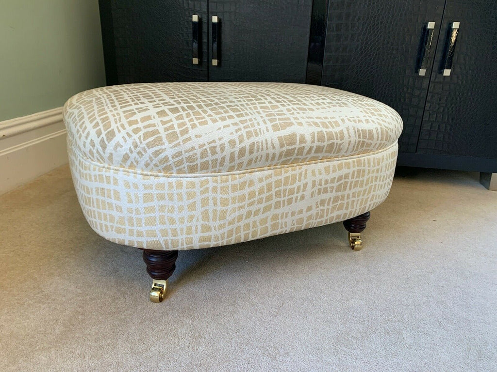 Ex display George Smith bull nose ottoman footstool superb contemporary  fabric
